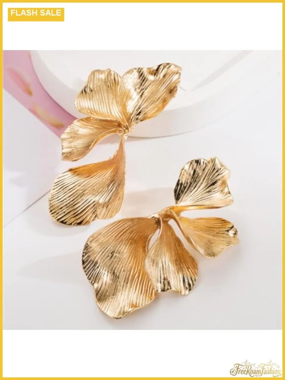 Statement Earrings Alloy Flower Leaf Long Drop Dangle Chunky Jewelry